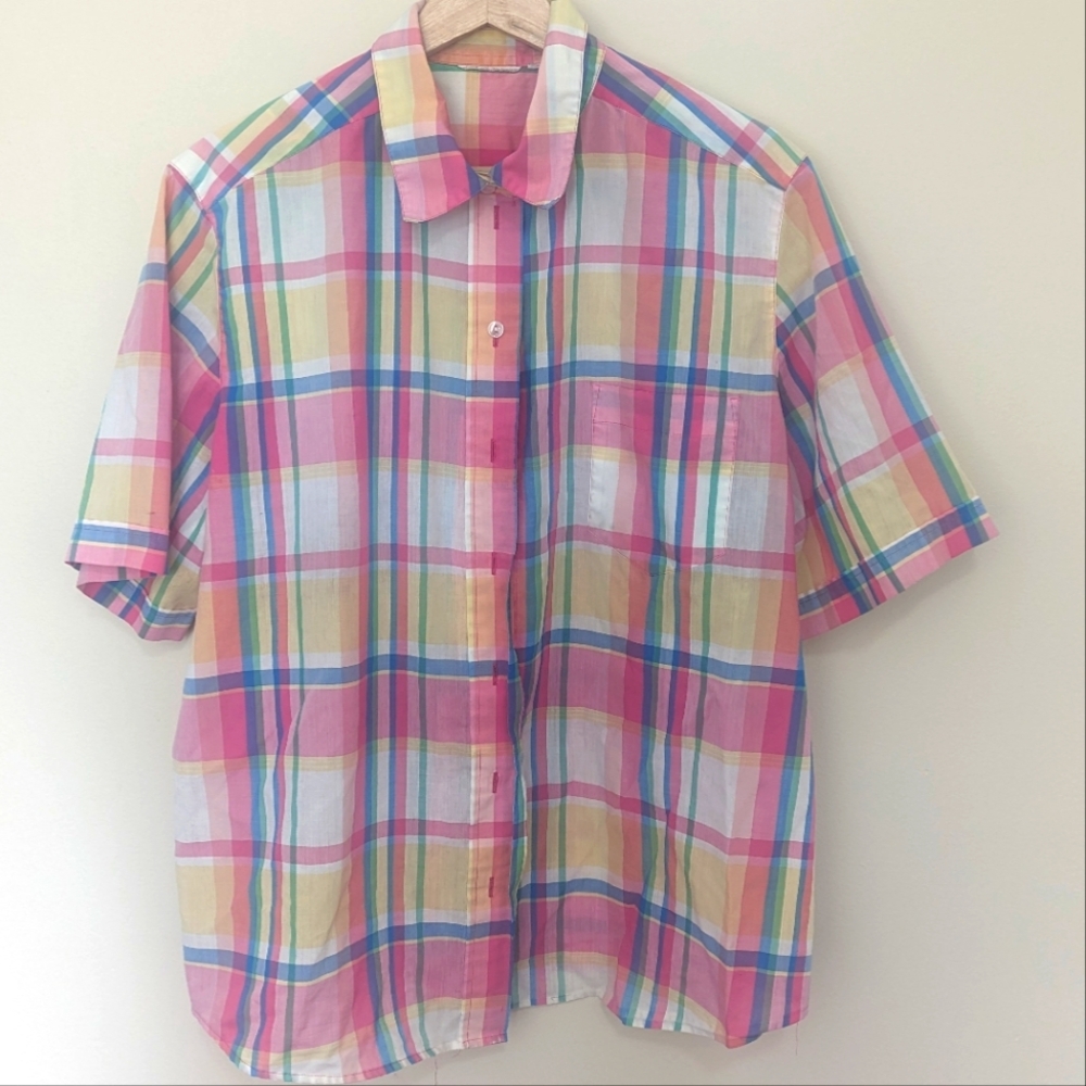 🔥 5 FOR $20 🔥Vintage pastel plaid button up